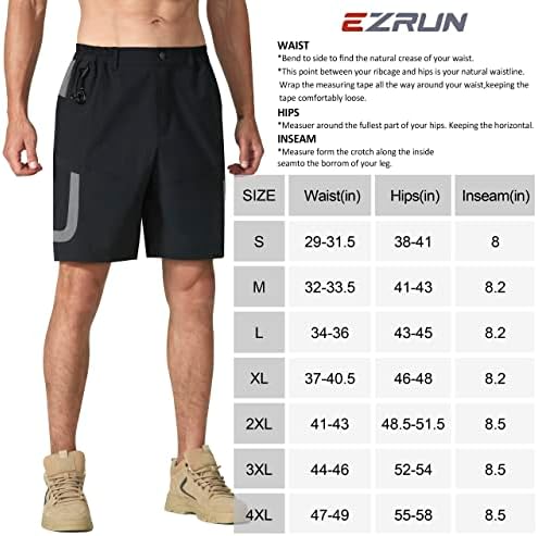 EZRUN Мъжки Туристически Панталони-Карго, Ежедневни Панталони за Голф, Работни Панталони на Открито с Множество