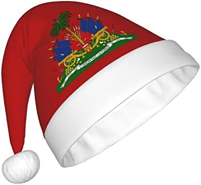 ЗАЛТАС Герб Хаити Коледна Шапка За Възрастни Удобни Меки Шапки на Дядо Коледа За Коледа, Нова Година, Празнични