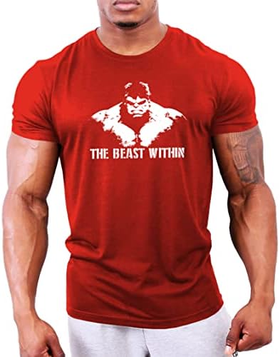 Мъжка тениска За Бодибилдинг GYMTIER - Beast Within - Тренировъчен топ За фитнес зала