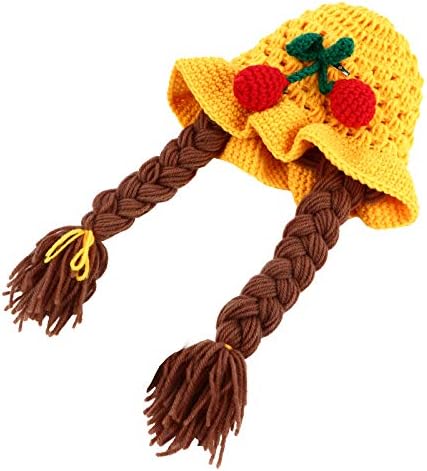 ABOOFAN 1 бр. вълнена шапка ръчна изработка, плетени шапка, скъпа шапка, креативна череша шапка за детски партита
