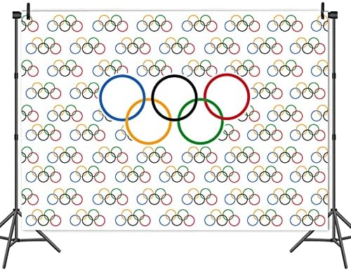 Олимпийски Спортен Тематичен Фон за Снимки на Олимпийските пръстени Международен Банер за спортна партита Фотофоны