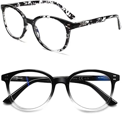 Дамски очила за четене SIGVAN, 5 опаковки, от синя светлина, блокиране на пружинни панти, стилни кръгли очила