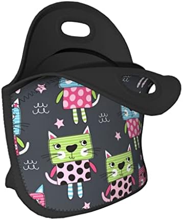 CCBUY Сладко чанта за обяд за Деца, Момичета, Жени, Обяд-бокс за училището за Пикник, Къмпинг, Органайзер за Плодове и напитки, чанти-хладилници за котки (Цвят: A, Размер: