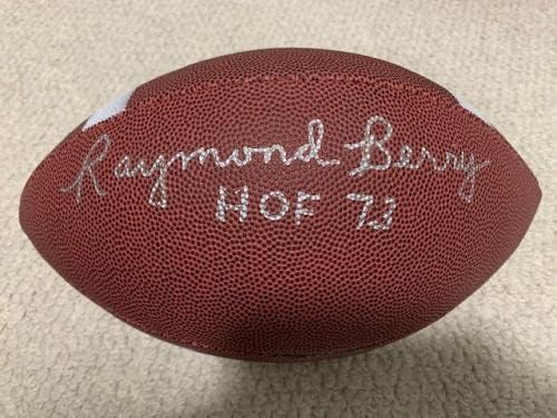 Футболна топка в реален размер с автограф Рэймонда Бери + Лени Мур + coa Baltimore Colts - Футболни топки с автографи