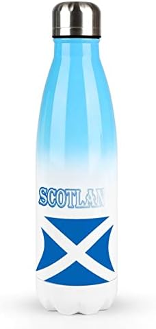 Шотландски Флаг Бутилка За Вода от Неръждаема Стомана с Капак, Изолиран Чаша, Запечатани Пътна Чаша, Наклон