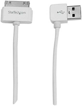 StarTech.com 1 м (3 фута) 30-пинов Конектор за док-станция за Ляв Ъглов USB кабел за iPod iPhone iPad със Стъпка