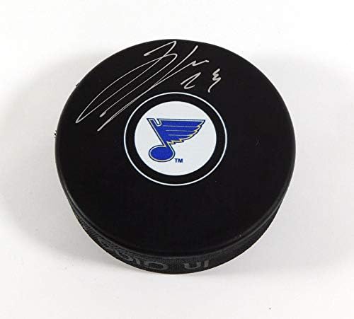 Дмитрий Яскин Подписа Сувенири Хокей шайба НХЛ Сините Фанатикс С автограф На шайбах НХЛ