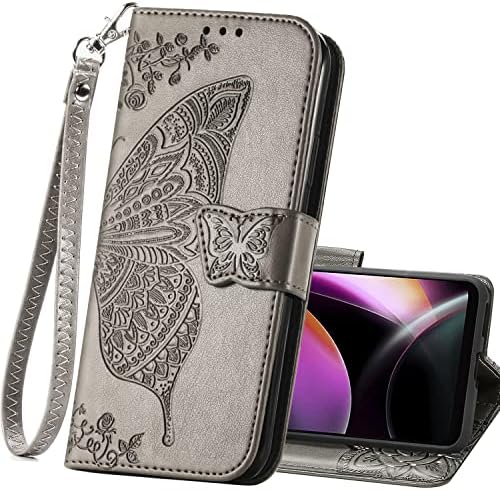 Чанта-портфейл за Мото G 5G 2023, Защитен Калъф за вашия телефон от Изкуствена кожа с панти капак, Каишка за