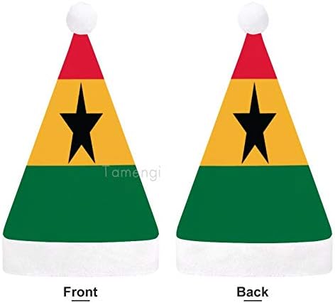 Коледна Шапка на дядо коледа, Коледна Празнична Шапка с Флага на Гана за Възрастни, Комфортни Коледни Шапки