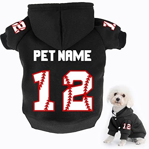 Персонални Пуловери за кучета за малки Кучета Момичета, Пуловер с качулка за малки Кученца, Име и номер на домашни