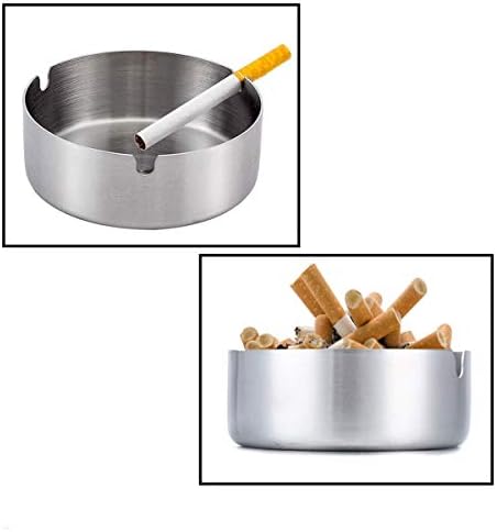 5 Опаковки Луксозни Кръгли Пепелници за Цигари от Неръждаема Стомана, Държач за Пепел за Дома, Хотела, Ресторанта,