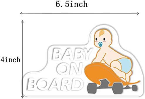 Забавен Стикер Бебе на борда за автомобили, 2 опаковки, Защитни етикети Бебе на борда, за автомобил, Винил Стикер