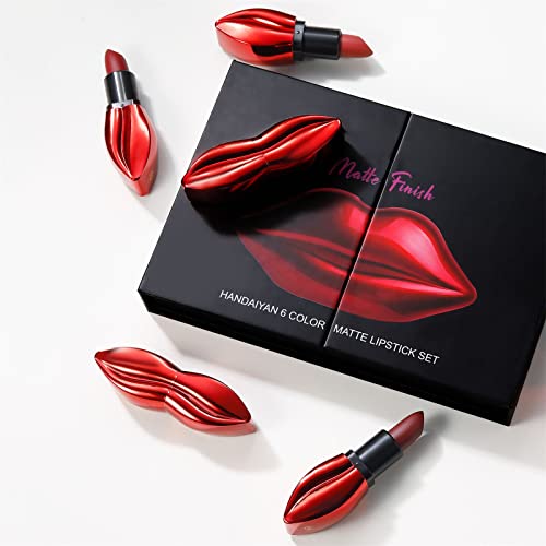 WGUST 3d Lip Plumper 6 Цвят Червило за устни и Овлажняващ Матова повърхност, Устойчива И Лесно выцветающая Набор