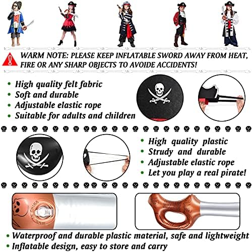Комплект за Пиратски партита Legigo - Пиратски Аксесоари за Cosplay, за Детски Партита, Пиратски Превръзки на
