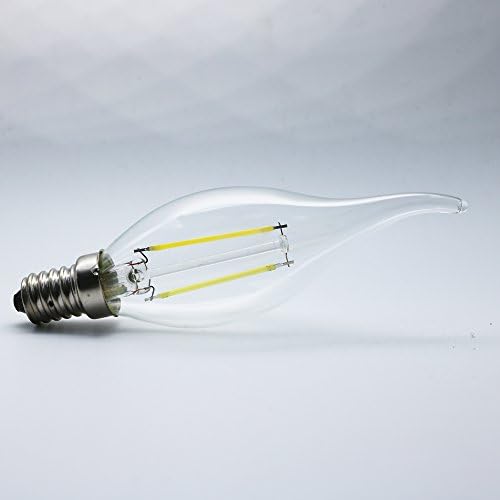 Mengjay® 1 Опаковка от 2 Вата 6000 До 110 В Студено-бяла led лампа за полилеи, което е равно на 180 Lm 15 W, led лампа за свещи със средна основание E12, Бронирани покрив от прозрачно ст