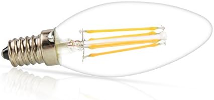 Led лампи-Свещници Mengjay® 1 Бр., 4 Лампи-свещи Топло бял цвят капацитет 2700 К, 360ЛМ, Led лампа за полилеи E12, Лампа с нажежаема жичка с форма на торпедо C35, Равностойността на 30