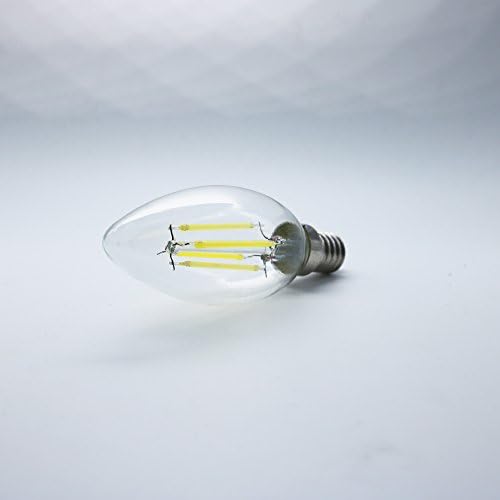 Mengjay® 1 Бр 4 W 6000 До Студено-бяла led лампа за полилеи, Еквивалент на 360ЛМ 30 W, led лампа за свещи E12 със средна основа, Бронирани покрив от Прозрачно стъкло C35 под формата на