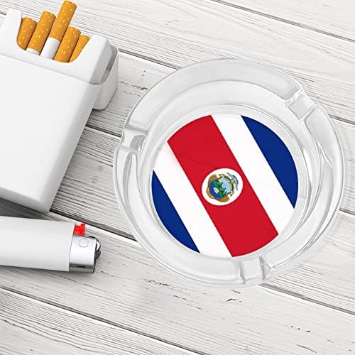 Коста Рика Флаг Рика Стъклени Пепелници Кръгла Пепелник Сладко Сладко Титуляр за Пепел Калъф за Украса на Палубата