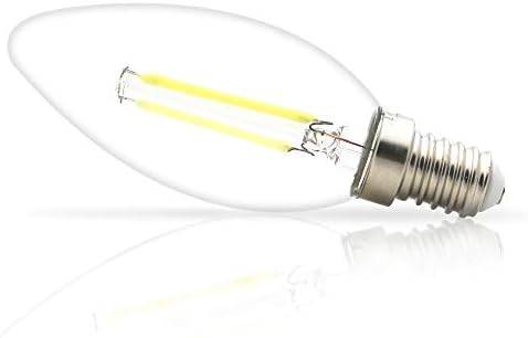 Mengjay® 1 Опаковка Led лампа за полилеи студен бял цвят с мощност от 2 W 110 от 6000 До, което е равно на 180 Lm 15 W, led лампа за свещи със средна основание E12, Бронирани покрив от пр?