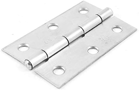 X-DREE Гардероб с отвор за закрепване на 5,1 мм, метална Сгъваема рамка, която панти в сребърен цвят (Армарио-де-армарио