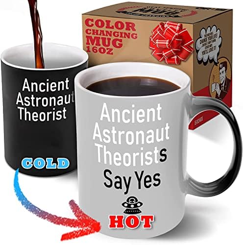 Чаша за чай GR8AM, с Променящ се цвят, 16 грама - Теоретик Древни астронавти Каза Да - Красиви чаши за Кафе,