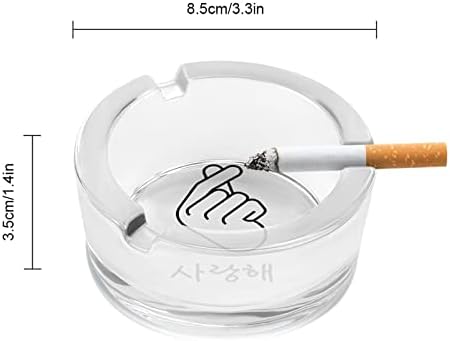 Корейски Пръст Сърцето Кръгли Стъклени Пепелници Титуляр за Портсигара Сладък Пепелник За Пушачи