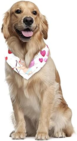 2 Опаковане Кърпа за кучета С Деня на Свети Валентин, Шал за домашни любимци с Принтом Любовта на Купидона,