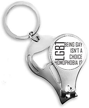 ЛГБТ Дъгата Флаг Избор Или Не Кусачка за Нокти Халка Ключодържател Отварачка за Бутилки Машина За Рязане