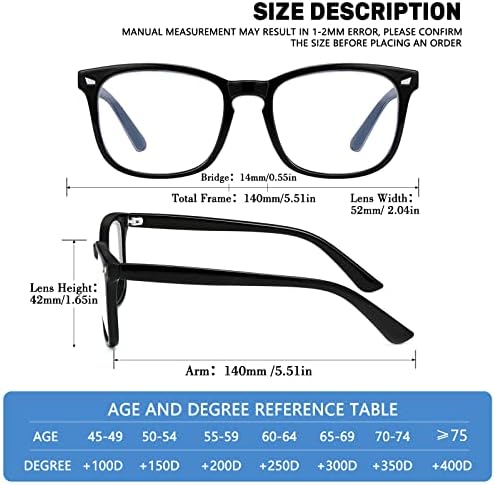 Очила за четене Jectieey за Жени и мъже, Очила с Антирефлексно покритие, Блокиране на синя светлина, Силни Очила