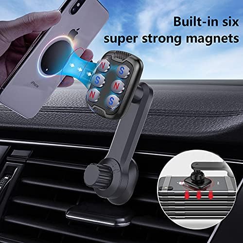 Магнитен кола за телефон, Автомобилен Магнитен държач за мобилен телефон с вентиляционным дупка с подобрени скоба и силни магнити за кола, съвместим с 4-6,7 инчови см