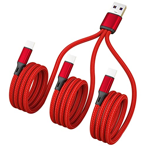 USB кабел C RECFINE 3-в-1 за безжичен микрофон Rode Go II, 4-крак Кабел за бързо зареждане в найлонов оплетке