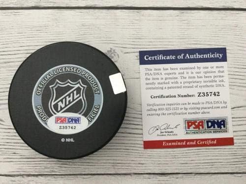 Джей Джей Дэйно Подписа хокей шайба 92/93 на Купа Стенли Канадиенс PSA DNA COA a - за Миене на НХЛ с автограф