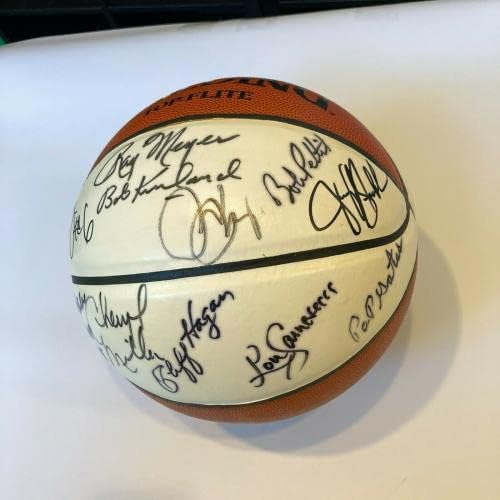 Юлий Эрвинг Оскар Робъртсън КОПИТО Легенди на Баскетбол с Автограф 16 Sigs JSA - Баскетболни топки с автографи