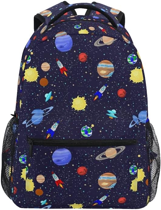 Училищен раница ZOEO за момчета Space Planet, детска чанта за книги Galaxy, подходящ за деца над 3 години, чанта