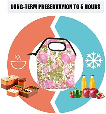 Чанта за обяд GUEROTKR за мъже, Изолиран Обяд-Бокс, Кутия за Обяд за възрастен, модел от розови цветни листа