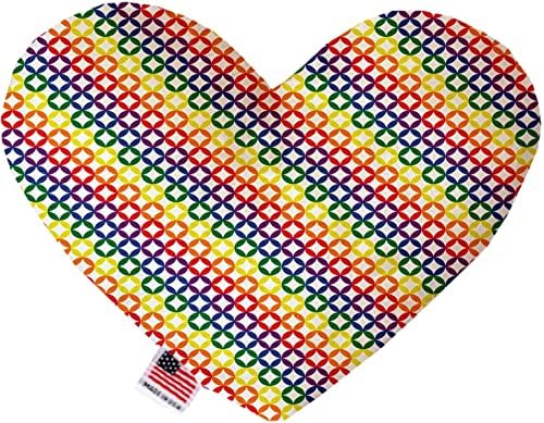 Mirage Пет Product Преливащи се цветове-Ярки Диаманти 8-инчов Холщовая Играчка за кучета във формата на Сърце