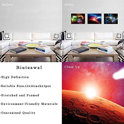 Biuteawal - Астрономия Стенно Изкуство Galaxy Мъглявината Звездна Космическа Картина Живопис на Платно Аротворк