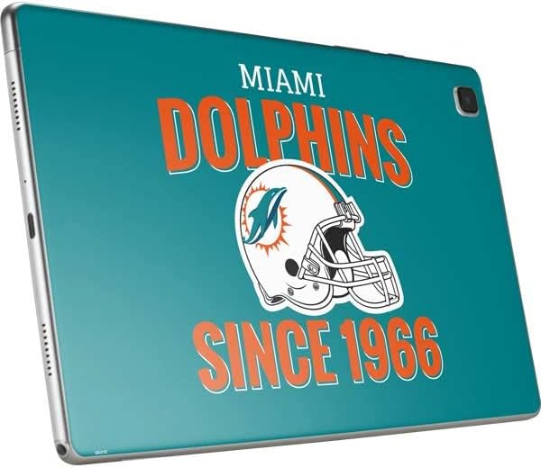 Стикер на таблет Skinit, съвместима с Samsung Galaxy Tab A7 (2021) - Официално лицензиран дизайн шлем NFL Маями