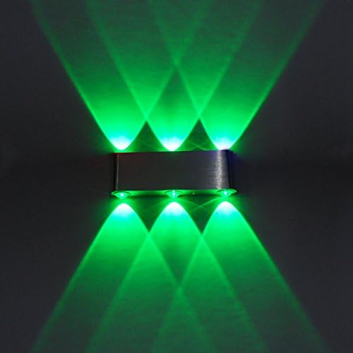 BRILLRAYDO 6W Green LED Вътрешни Стенни Декоративна Алуминиева Лампа Сребрист Цвят