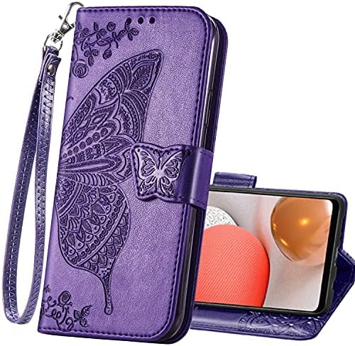 Чанта-портфейл за Samsung Galaxy A03s, Чантата е от изкуствена кожа, Флип-Защитен Калъф За вашия Телефон, Каишка