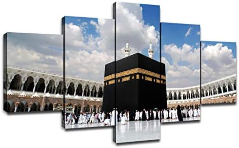 Стенен Декор Мюсюлманските Поклонници Картини на Съвременното изкуство върху платно Кааба в Мека в Саудитска