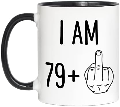 Забавни подаръци на 80-ия рожден ден на Мен 79 плюс Кафеена чаша със Среден пръст - нов кляпом В устата - Парти