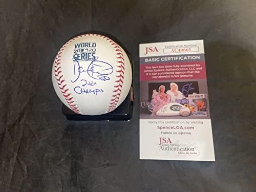 Дейв Робъртс е подписал Официален Бейзбол Световните серии 2020 LA Dodgers JSA - Бейзболни топки с Автографи