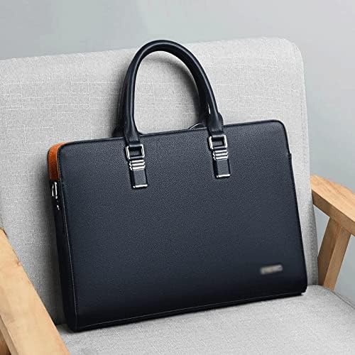 SLNFXC Мъжка Чанта, Кожена чанта през рамо за бизнес портфейл, Ежедневна чанта за лаптоп с Голям капацитет (Цвят: D, размер: 14 инча)