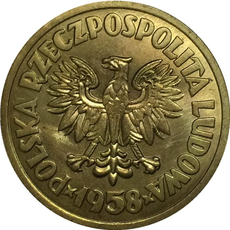 QINGFENG 1958 Полска Монета Меден Производство на Антични Монети, Чуждестранна Възпоменателна Монета Събиране