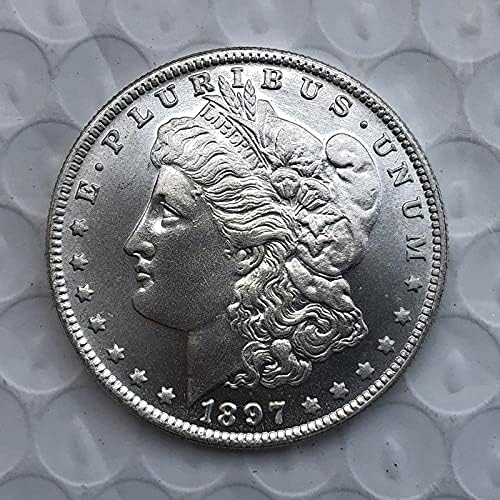 1897o Версия на американската монети Морган Реплика Възпоменателни монети сребърно покритие Стара Възпоменателна