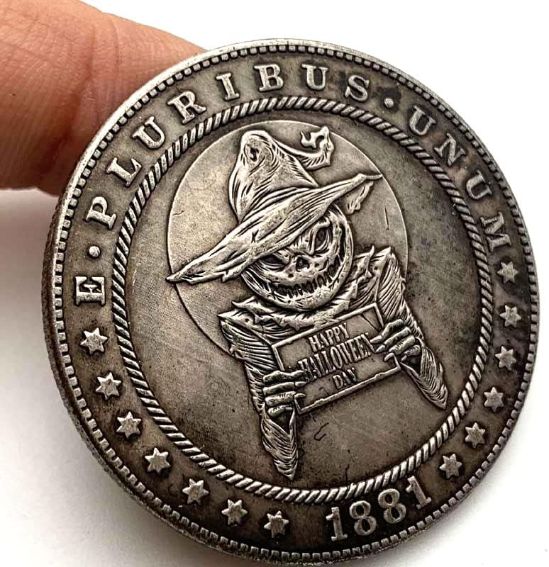 1881 Скитащи Монети Хелоуин Месингови Стари Сребърни Медали Игралното Плавателни Съдове Медни Сребърни Монети