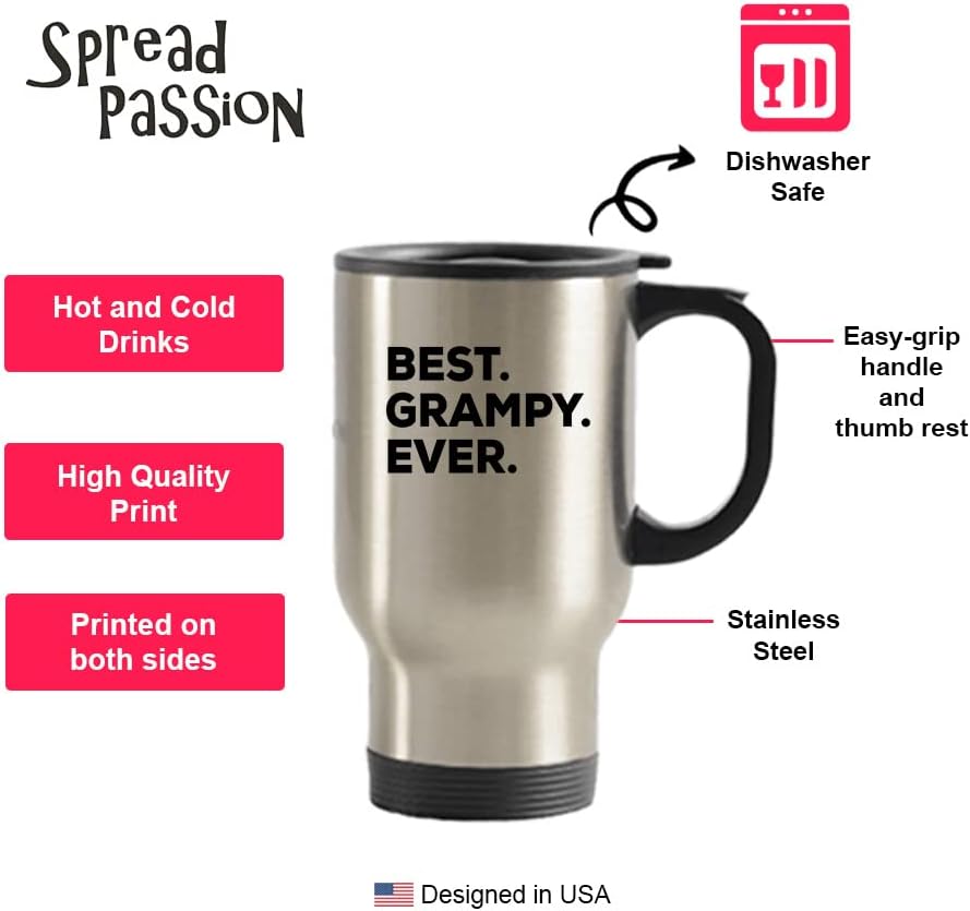SpreadPassion най-Добрата Чаша за пътуване на Дядо, на Чаша за пътуване на Дядо, на Чаша за кафе Дядовци, Подарък