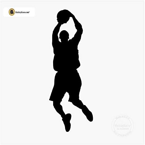 TheVinylGuru - Баскетболно Стикер на Стената - Силует на Винил Фигурата с Метателни на Топката за Домашен Декор