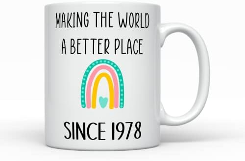 Правим света по-добро от 1978 г., е Родена през 1978 г. Кафеена чаша, 44 г., Женски подарък за 44-ти рожден ден, Даде Й Чаша за спомен